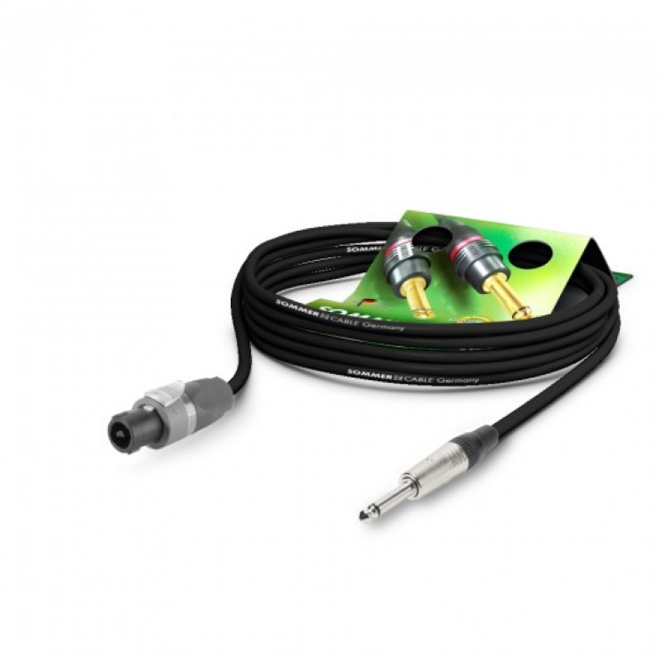 Imagine Cablu audio speakon la jack mono 6.35mm 10m Negru, NEUTRIK ME21-225-1000-SW