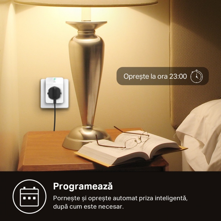 Imagine Priza inteligenta Wi-Fi Slim Kasa Smart 16A cu monitorizarea energiei, TP-LINK KP115