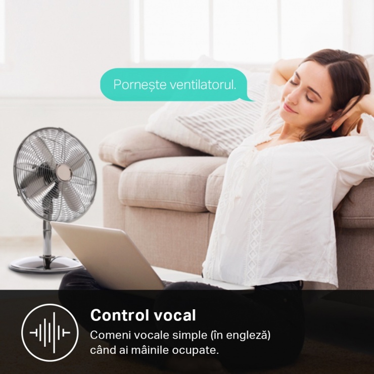 Imagine Priza inteligenta Wi-Fi Slim Kasa Smart 16A cu monitorizarea energiei, TP-LINK KP115
