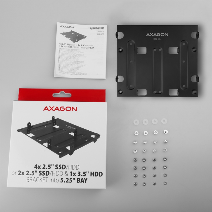 Imagine Installation frame 5.25" pentru 4 x 2.5"/2x2.5"+1x3.5", AXAGON RHD-435