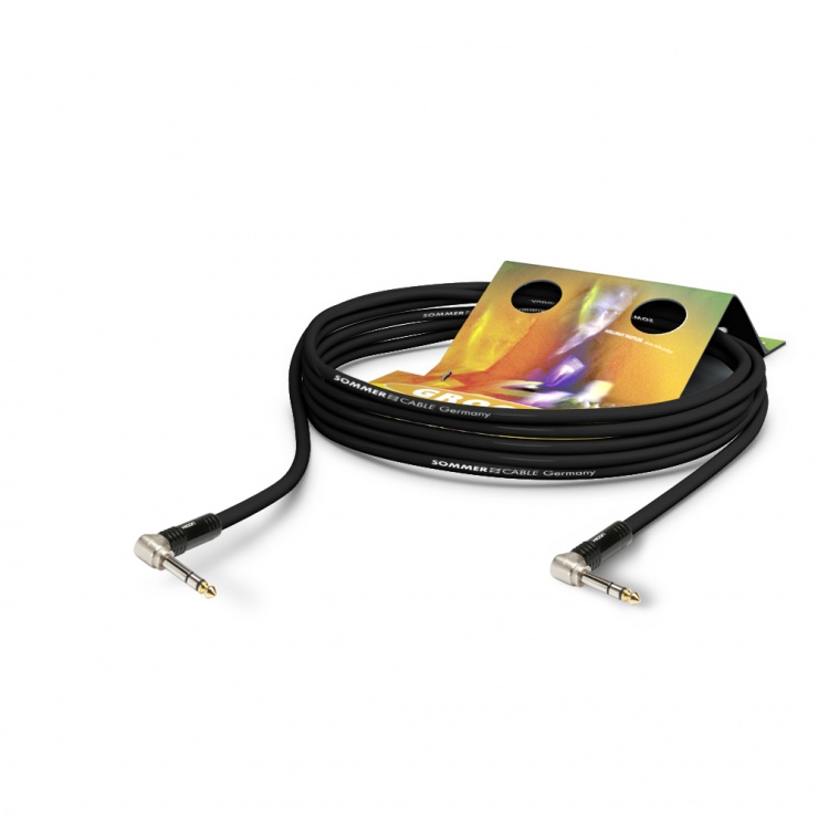 Imagine Cablu audio jack stereo 6.35mm unghi 90 grade 10m, HICON SG3P-1000-SW