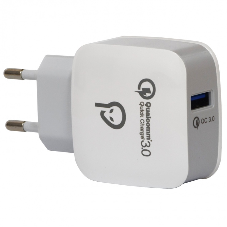 Imagine Incarcator priza 1 x USB-A Quick Charge 3.0 18W, Spacer SPAR-USBQ-01