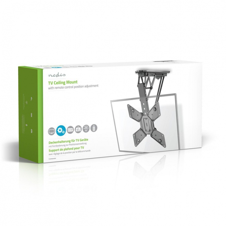 Imagine Suport TV 23 - 55" pentru tavan cu telecomanda, Nedis TVCM5830BK