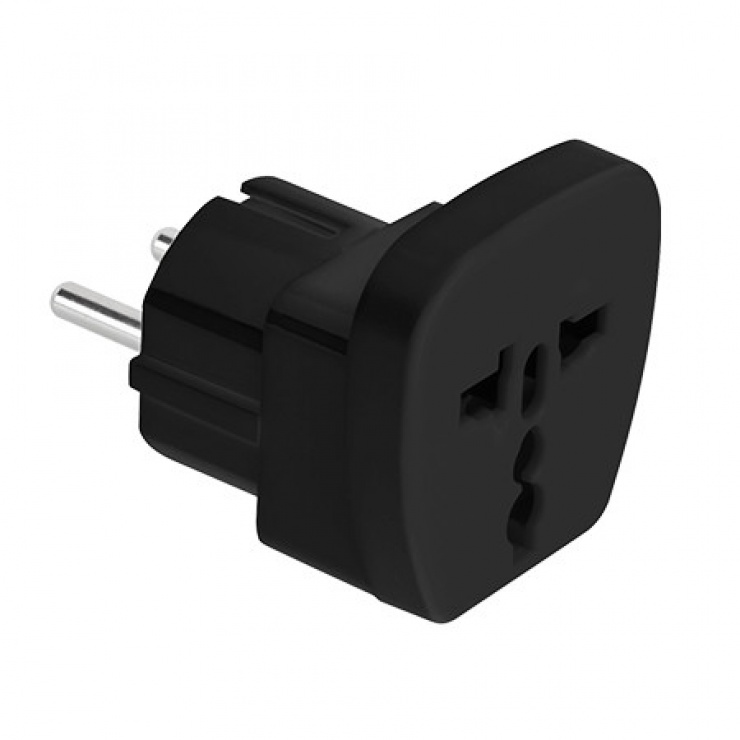 Imagine Adaptor UK/USA la Schuko Negru, ZLA0566A