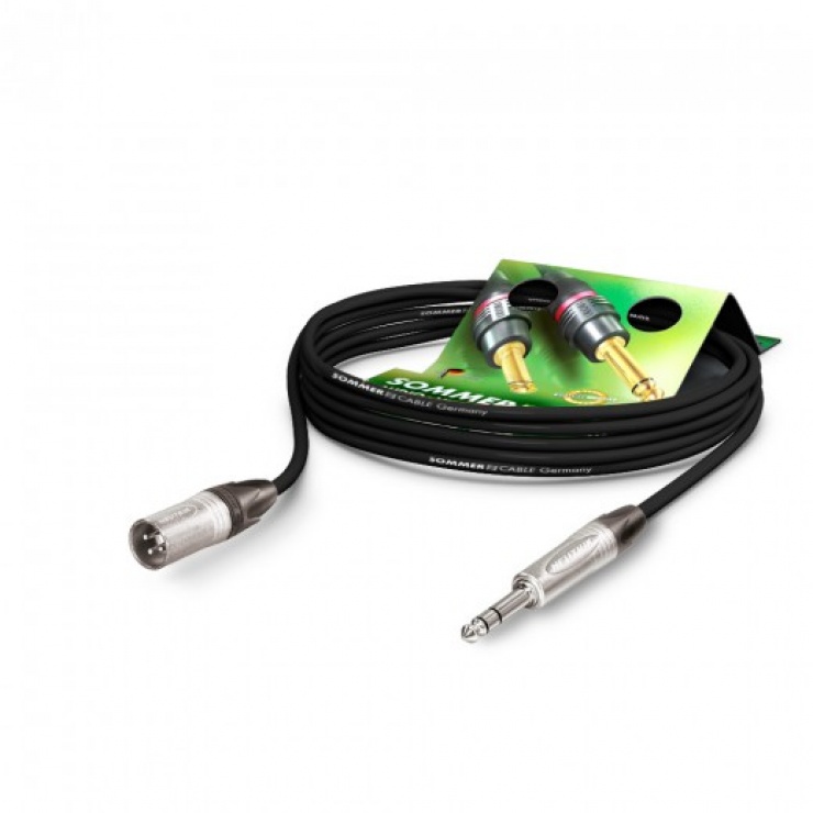 Imagine Cablu audio XLR 3 pini la jack stereo 6.35mm T-T 10m, NEUTRIK SGN4-1000-SW