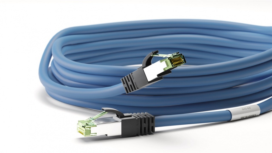 Imagine Cablu de retea CAT 8.1 S/FTP (PiMF) 1m Blue, Goobay G45659