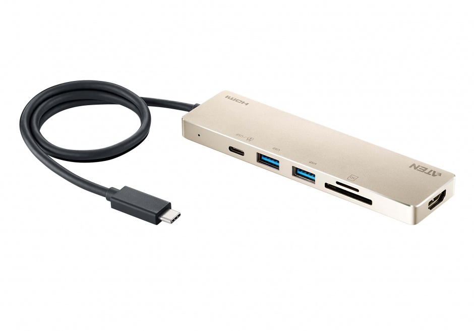 Imagine Docking station USB 3.2-C Gen1 la HDMI 4K30Hz/2 x USB-A/1 x SD+ Micro SD + PD 60W, ATEN UH3239