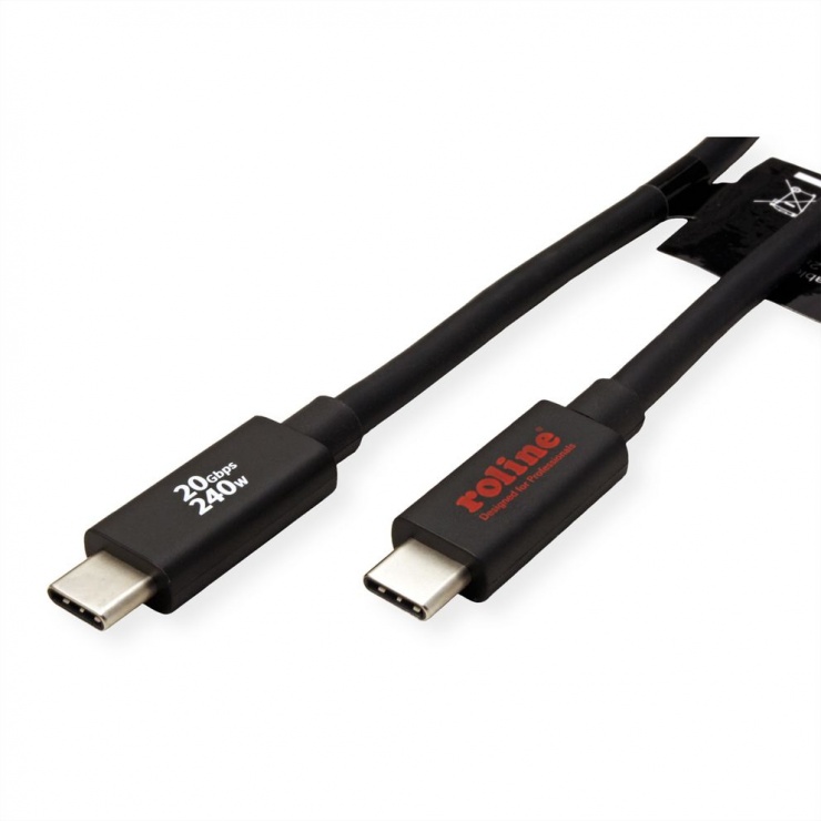 Imagine Cablu USB 4 Gen3x2 type C 240W T-T 2m, Roline 11.02.9086
