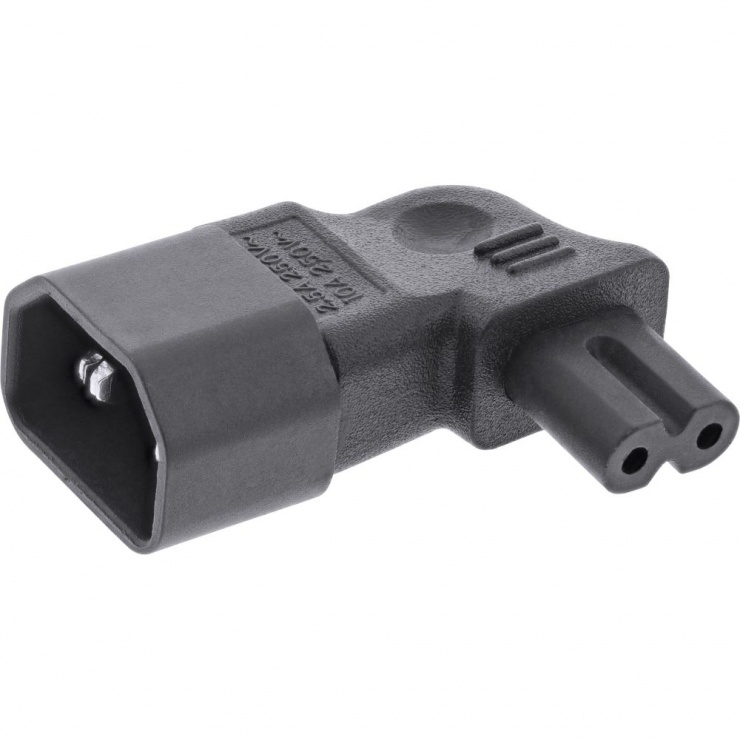 Imagine Adaptor de alimentare IEC 60320 C14 la C7 unghi 90 grade stanga/dreapta, InLine 16723D