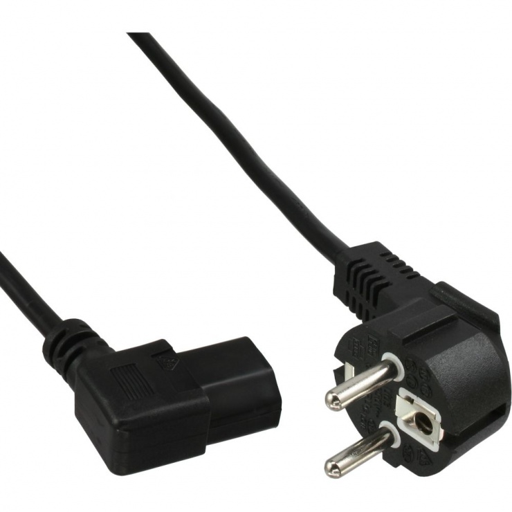 Imagine Cablu de alimentare PC C13 0.5m unghi 90 grade, InLine 16752M
