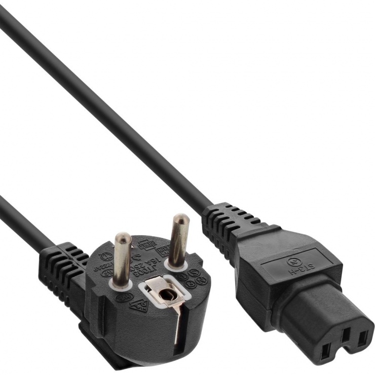 Imagine Cablu de alimentare Schuko la IEC C15 5m Negru, InLine IL16810F