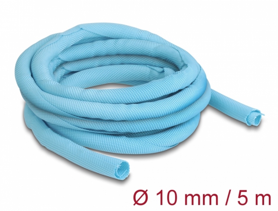Imagine Organizator cabluri cu auto-inchidere/rezistent la caldura 5m x 10mm Albastru, Delock 20880