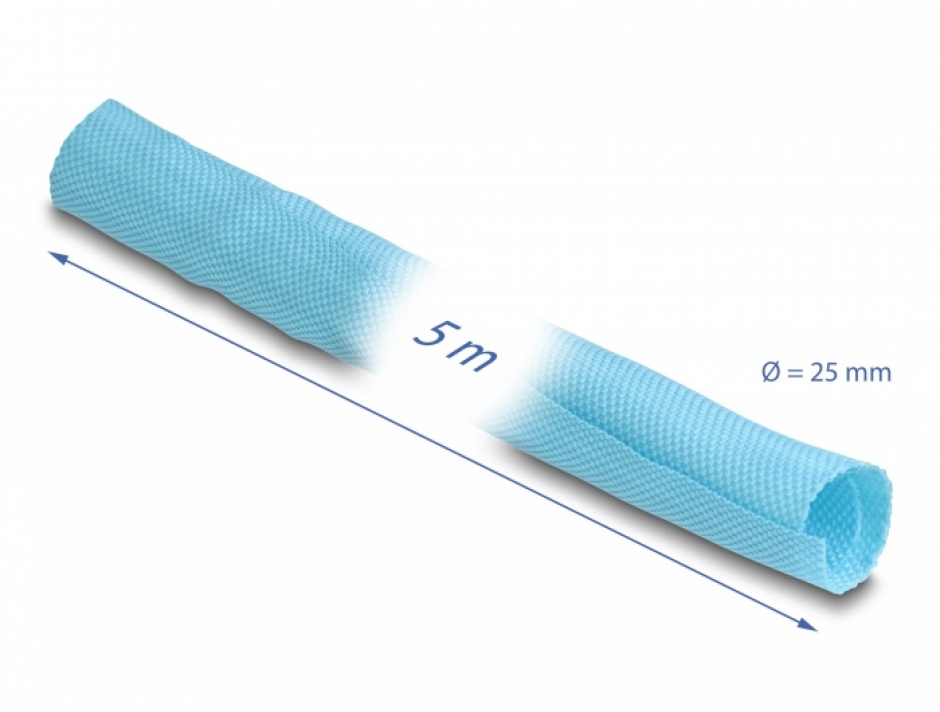 Imagine Organizator cabluri cu auto-inchidere/rezistent la caldura 5m x 25mm Albastru, Delock 20883