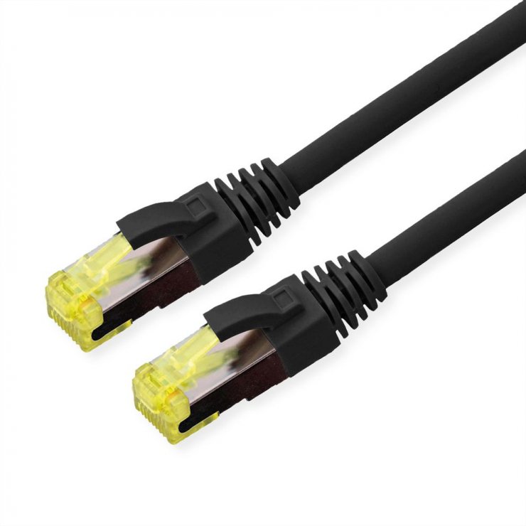 Imagine Cablu de retea RJ45 exterior S/FTP cat.6A TPE LSOH 3m Negru, Roline 21.15.0753