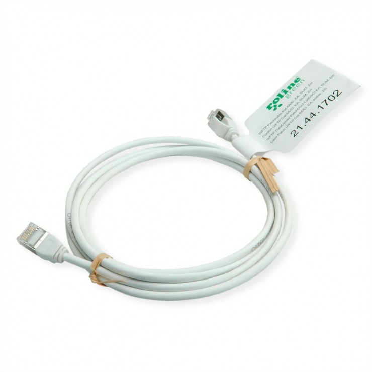 Imagine Cablu de retea slim FTP cat.6A LSOH 1m Alb, Roline 21.44.1701
