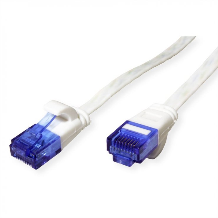 Imagine Cablu de retea RJ45 Cat.6A (Class EA) extra-flat 3m Alb, Value 21.99.2063