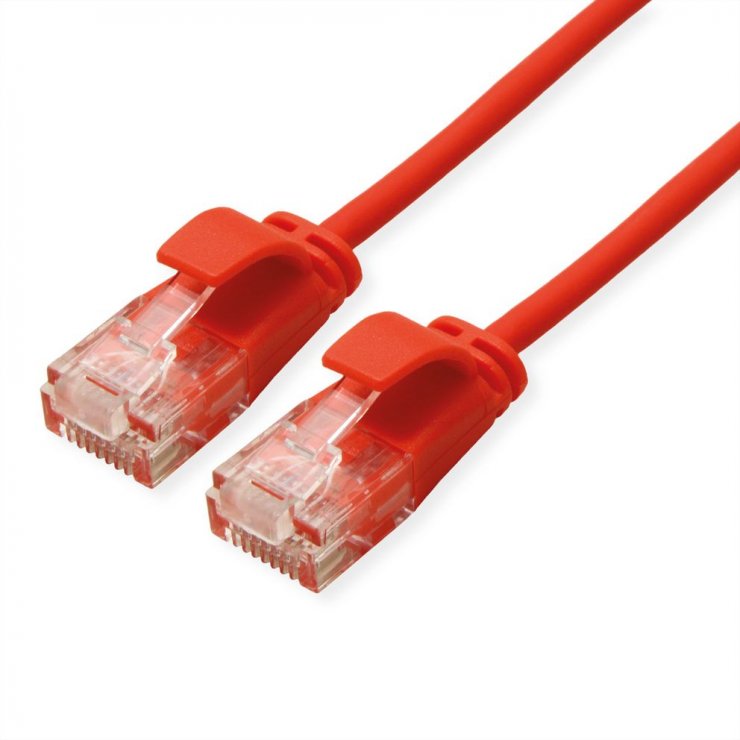 Imagine Cablu de retea RJ45 MYCON Slim UTP Cat.6A LSOH 0.3m Rosu, CON3911