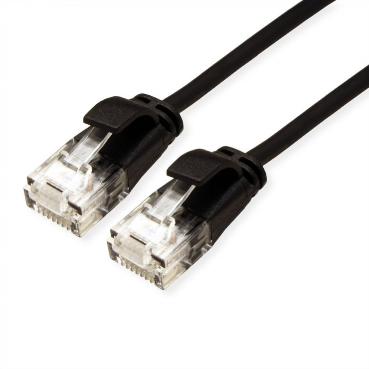 Imagine Cablu de retea RJ45 MYCON Slim UTP Cat.6A LSOH 1m Negru, CON3953