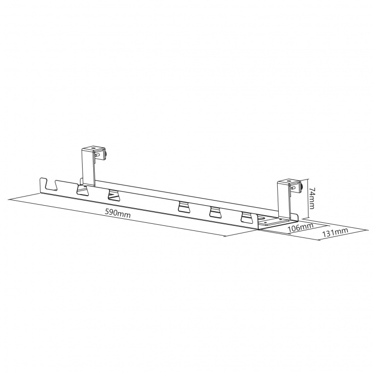 Imagine Organizator cabluri sub masa Gri, InLine IL23198G