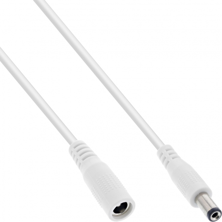 Imagine Cablu prelungitor de alimentare DC 5.5x2.1mm T-M 2m Alb, InLine IL26802E