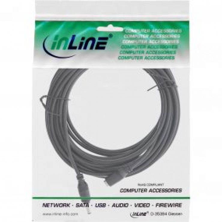 Imagine Cablu prelungitor alimentare DC 5.5x2.1mm T-M 3m Negru, Inline IL26803B