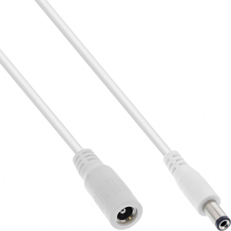 Imagine Cablu prelungitor de alimentare DC 5.5x2.5mm T-M 3m Alb, InLine IL26903F