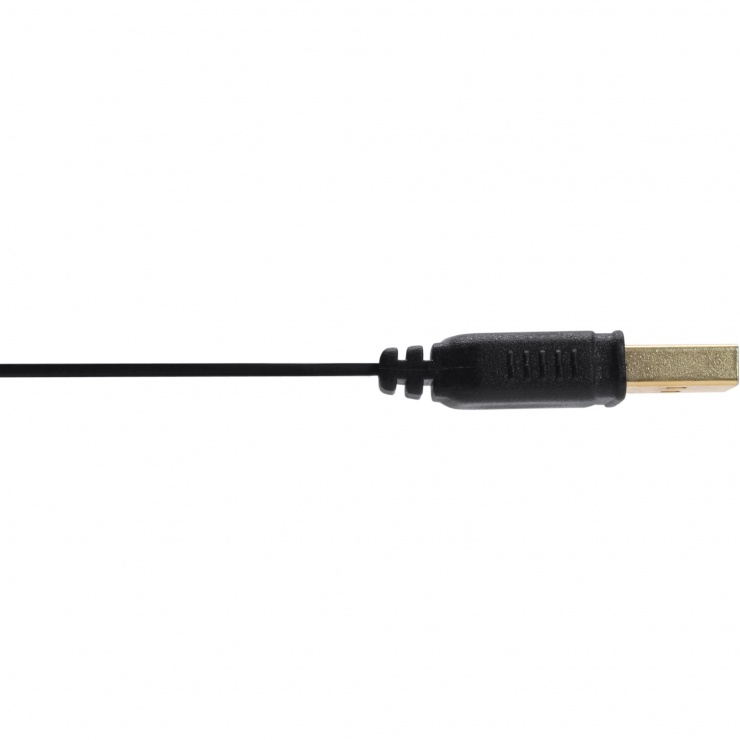 Imagine Cablu micro USB 2.0 la USB-A flat 0.3m Negru, InLine IL31703F