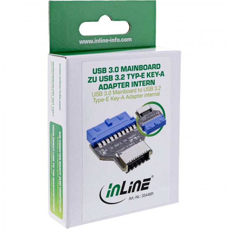 Imagine Adaptor pin header USB 3.0 la USB 3.2 key A, InLine 33446R
