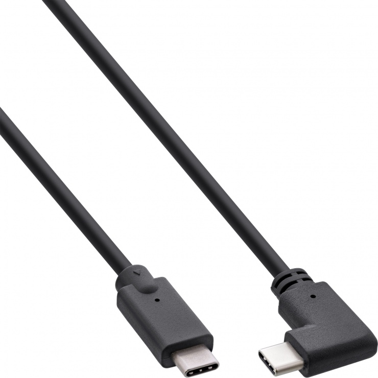 Imagine Cablu USB 3.2 Gen2 type C drept/unghi 90 grade T-T 2m, InLine IL35702W