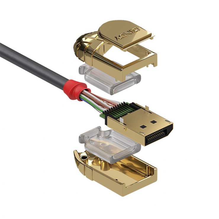 Imagine Cablu Displayport 8K60Hz/4K120Hz UHD (DP certificat) v1.4 T-T 3m Gold Line, Lindy L36293