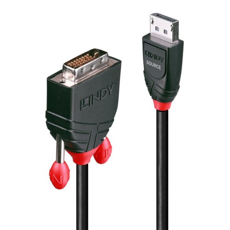 Imagine Cablu Displayport la DVI T-T 3m Negru, Lindy L41492