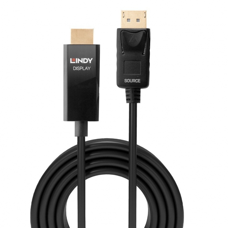 Imagine Cablu activ DisplayPort la HDMI 4K@60Hz cu HDR T-T 0.5m, Lindy L40924