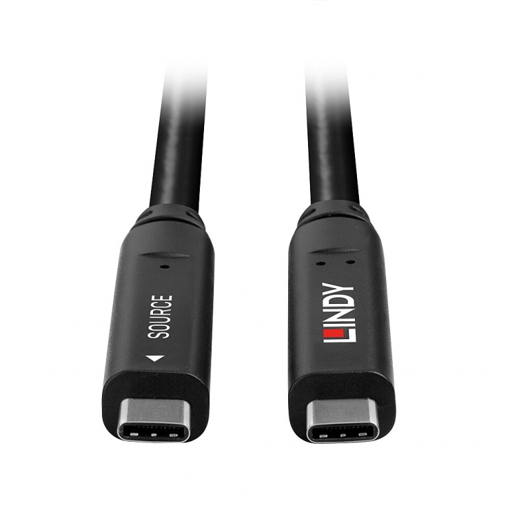 Imagine Cablu hybrid USB 3.2 Gen1 type C 4K30Hz/60W T-T 10m, Lindy L43333