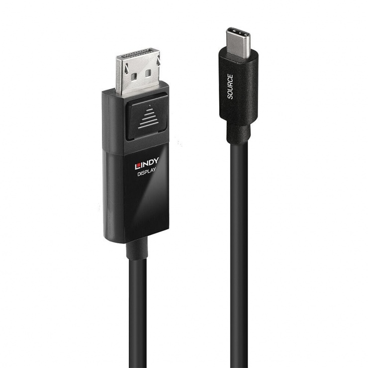 Imagine Cablu USB type C la Displayport 8K60Hz/4K144Hz cu HDR T-T 1m, Lindy L43341