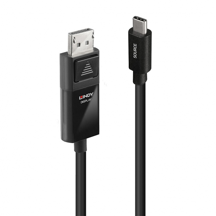 Imagine Cablu USB type C la Displayport 8K60Hz/4K144Hz cu HDR T-T 2m, Lindy L43342
