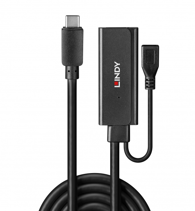 Imagine Cablu prelungitor activ USB 3.2 Gen1-C la USB-A T-M 5m, Lindy L43344