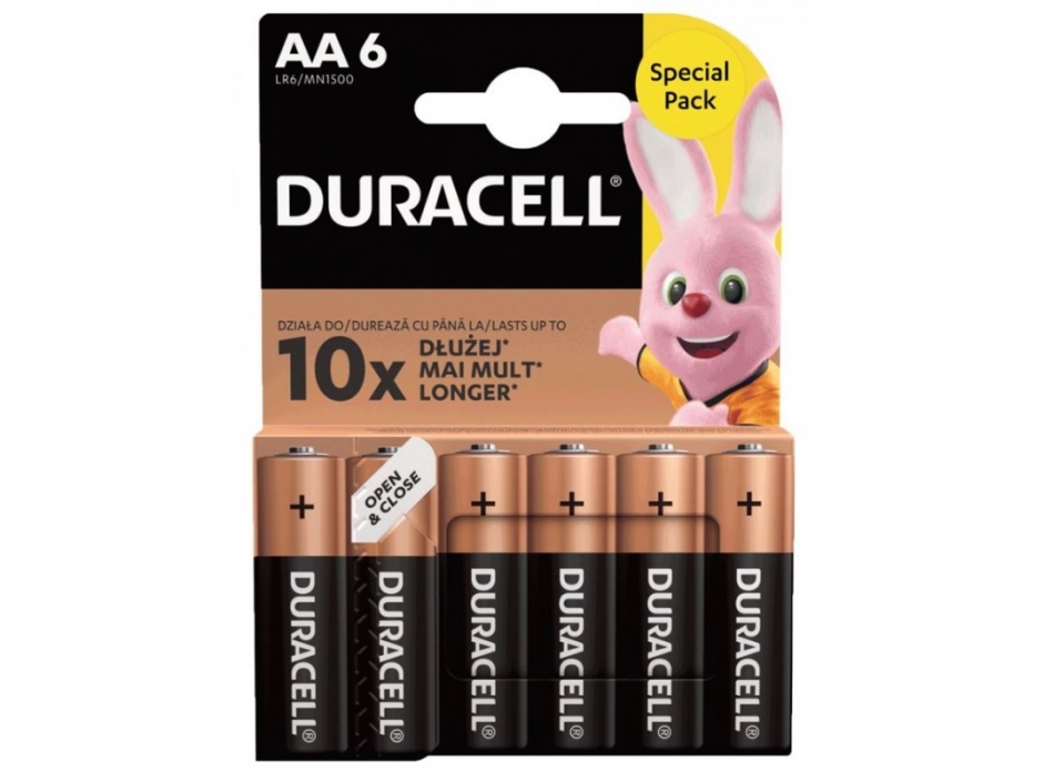 Imagine Set 6 buc baterie alcalina AA/LR6, Duracell