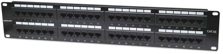 Imagine Patch panel 48 porturi cat 5e UTP 2U, Intellinet 513579