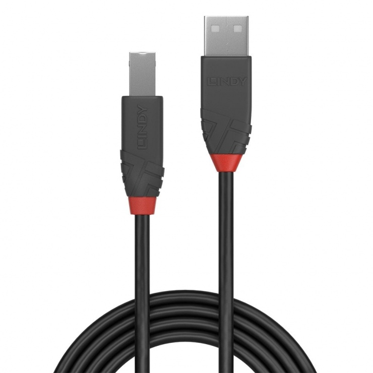 Imagine Cablu de imprimanta USB A la tip B 5m Negru Anthra Line, Lindy L36675