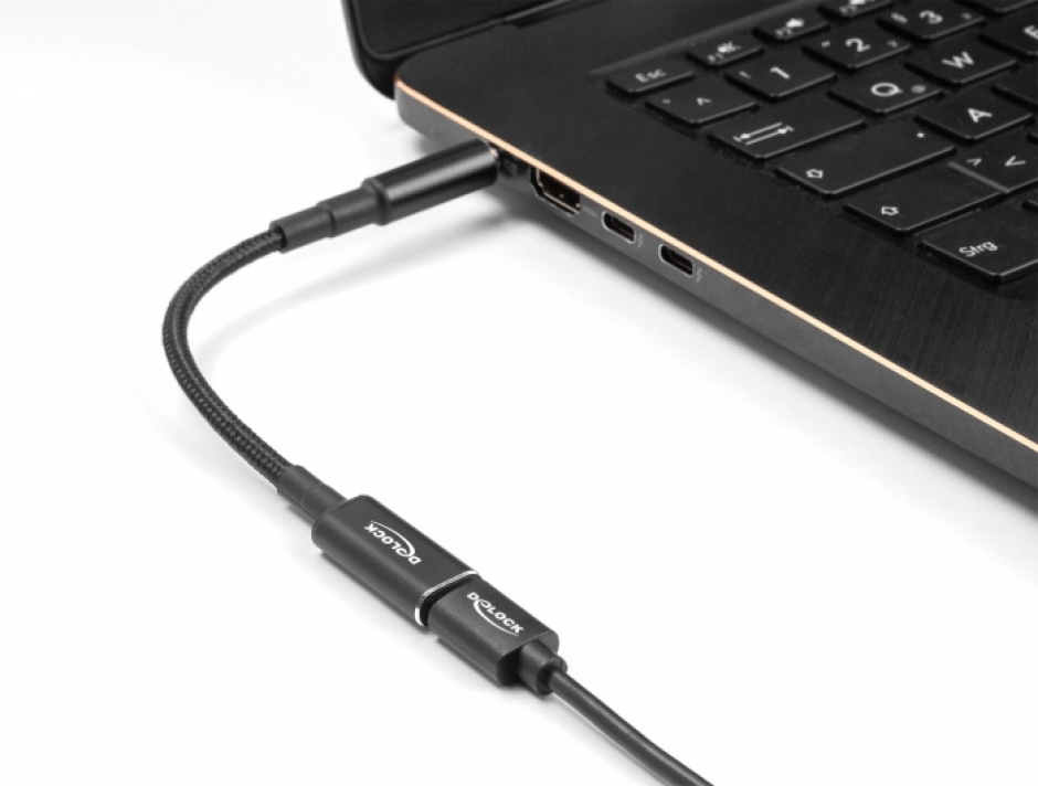 Imagine Adaptor de incarcare laptop USB type C la HP 7.4 x 5.0 mm M-T 0.15m, Delock 60032