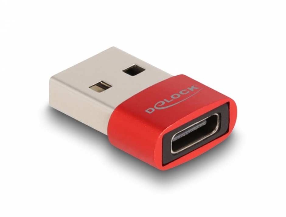 Imagine Adaptor USB 2.0-A la USB type C T-M Rosu, Delock 60050