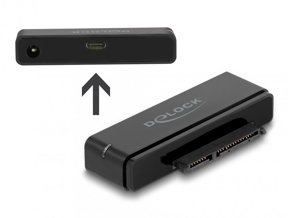 Imagine Adaptor USB 3.2 Gen2 type C la SATA 22 pini pentru HDD 2.5"/3.5", Delock 64188