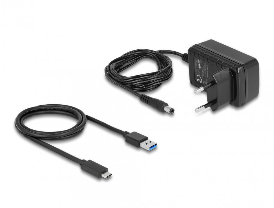 Imagine Adaptor USB 3.2 Gen2 type C la SATA 22 pini pentru HDD 2.5"/3.5", Delock 64188