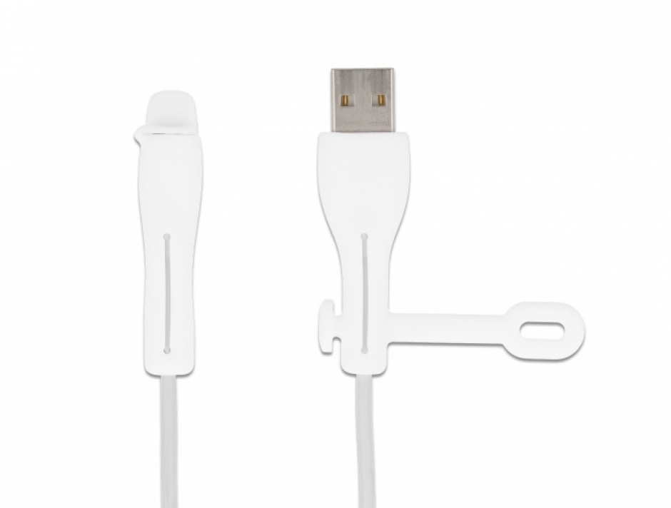 Imagine Set 2 buc protectie impotriva prafului pentru USB-A/Apple Lightning Alb, Delock 64204