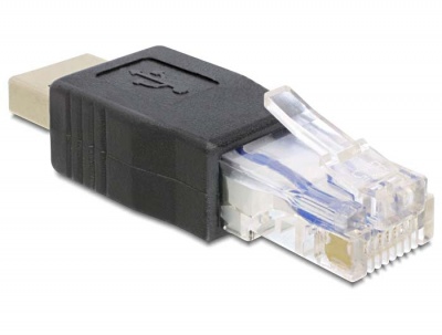 Imagine Adaptor USB 2.0 la RJ45 crossover, Deloc 65232