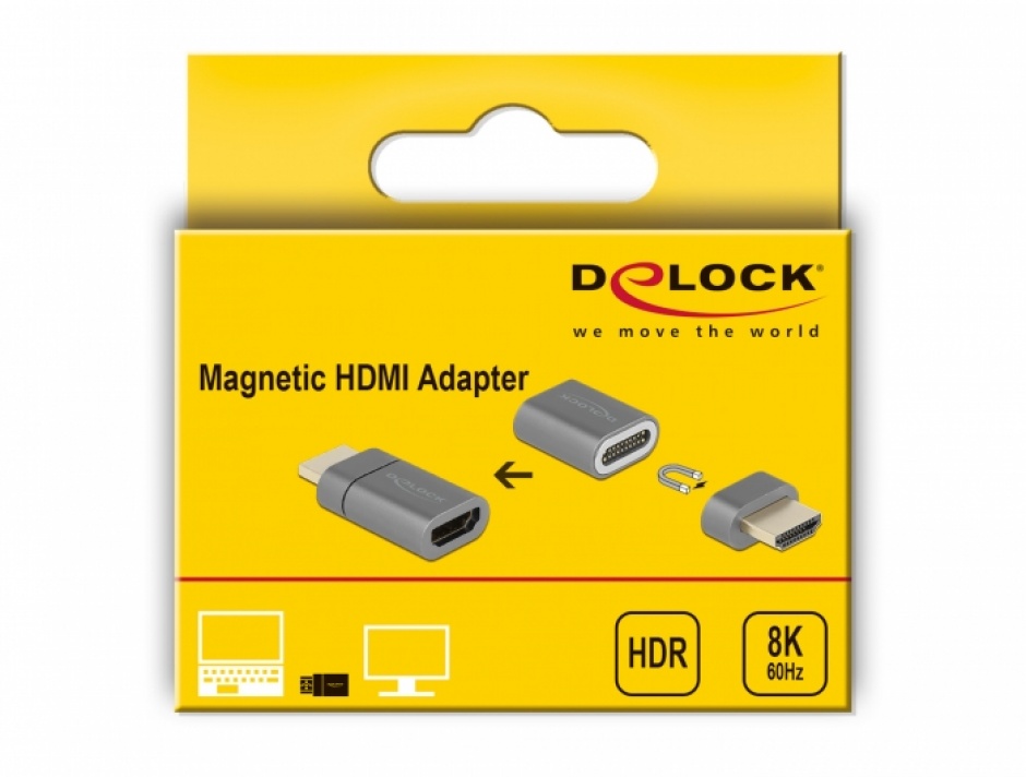 Imagine Adaptor magnetic HDMI-A 8K60Hz T-M, Delock 66684