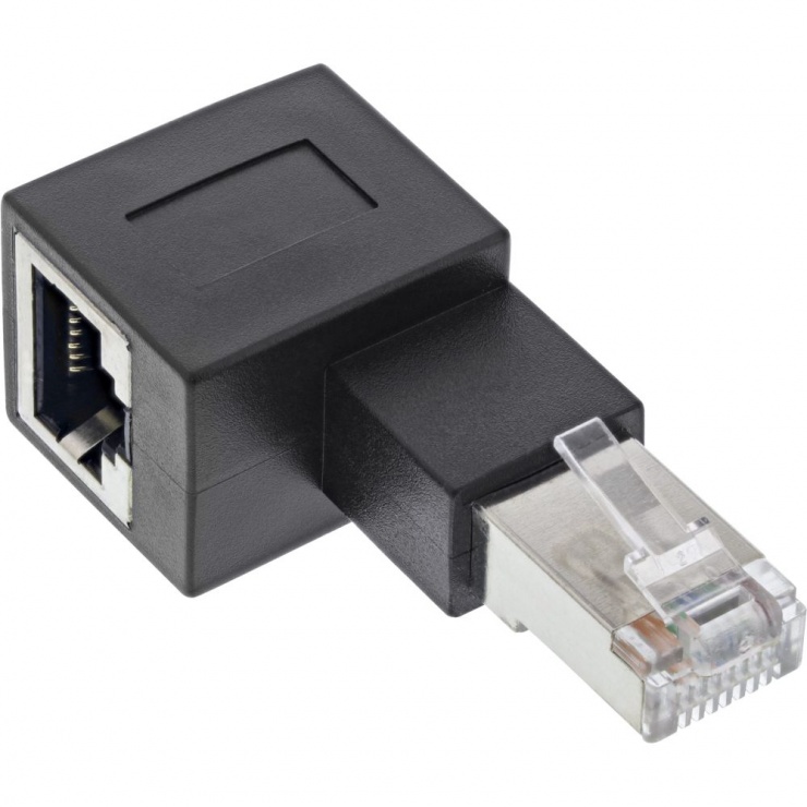 Imagine Adaptor de retea RJ45 Cat.6A unghi stanga, InLine 69991D