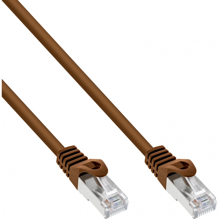 Imagine Cablu de retea RJ45 S/FTP Cat.5e 0.3m Maro, InLine IL72533K