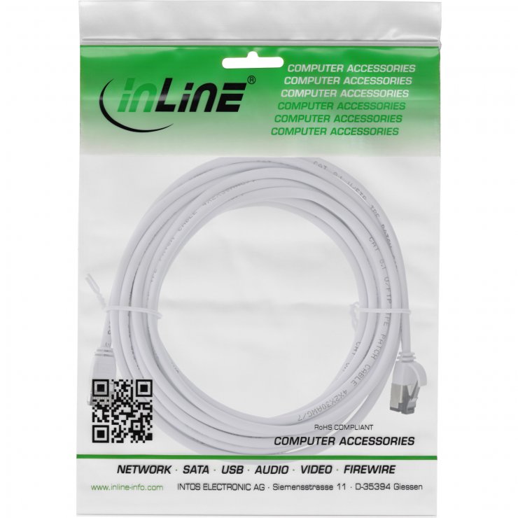 Imagine Cablu de retea RJ45 FTP Cat8.1 LSOH 10m Alb, InLine IL75300W