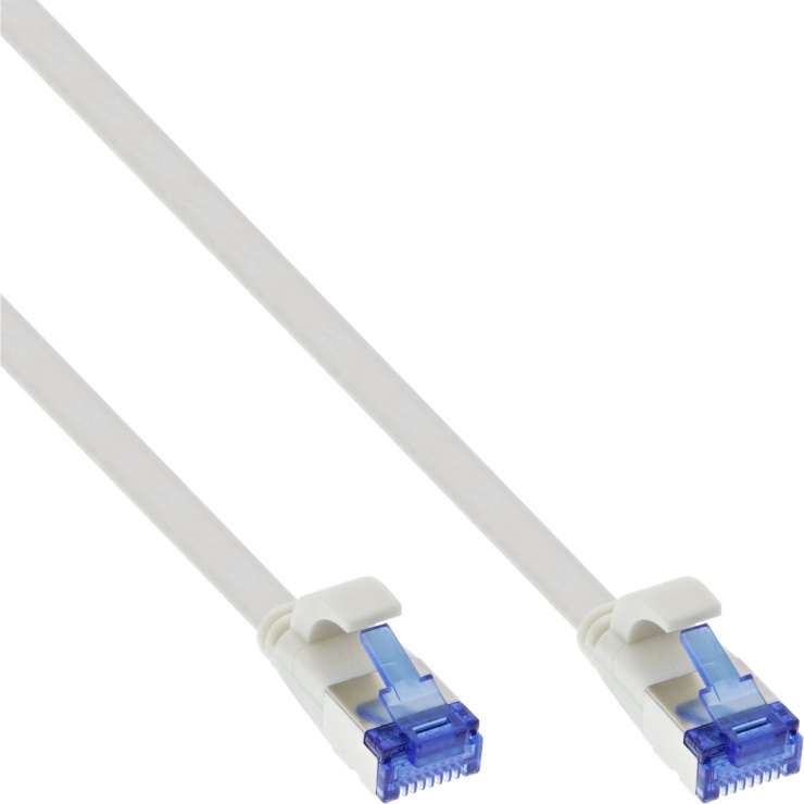 Imagine Cablu de retea RJ45 flat FTP Cat.6A 20m Alb, InLine IL75720W